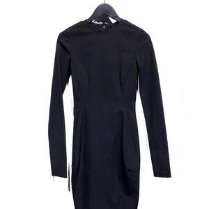 Rick Owens Black Open Back Long Sleeves Sade Dress